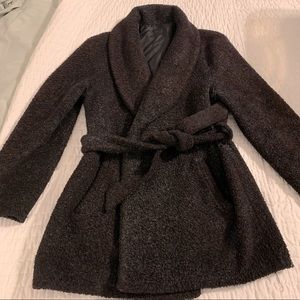 Women's Black Shawl Collar Coat